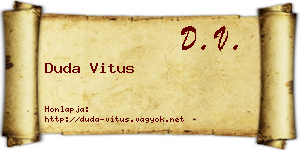 Duda Vitus névjegykártya